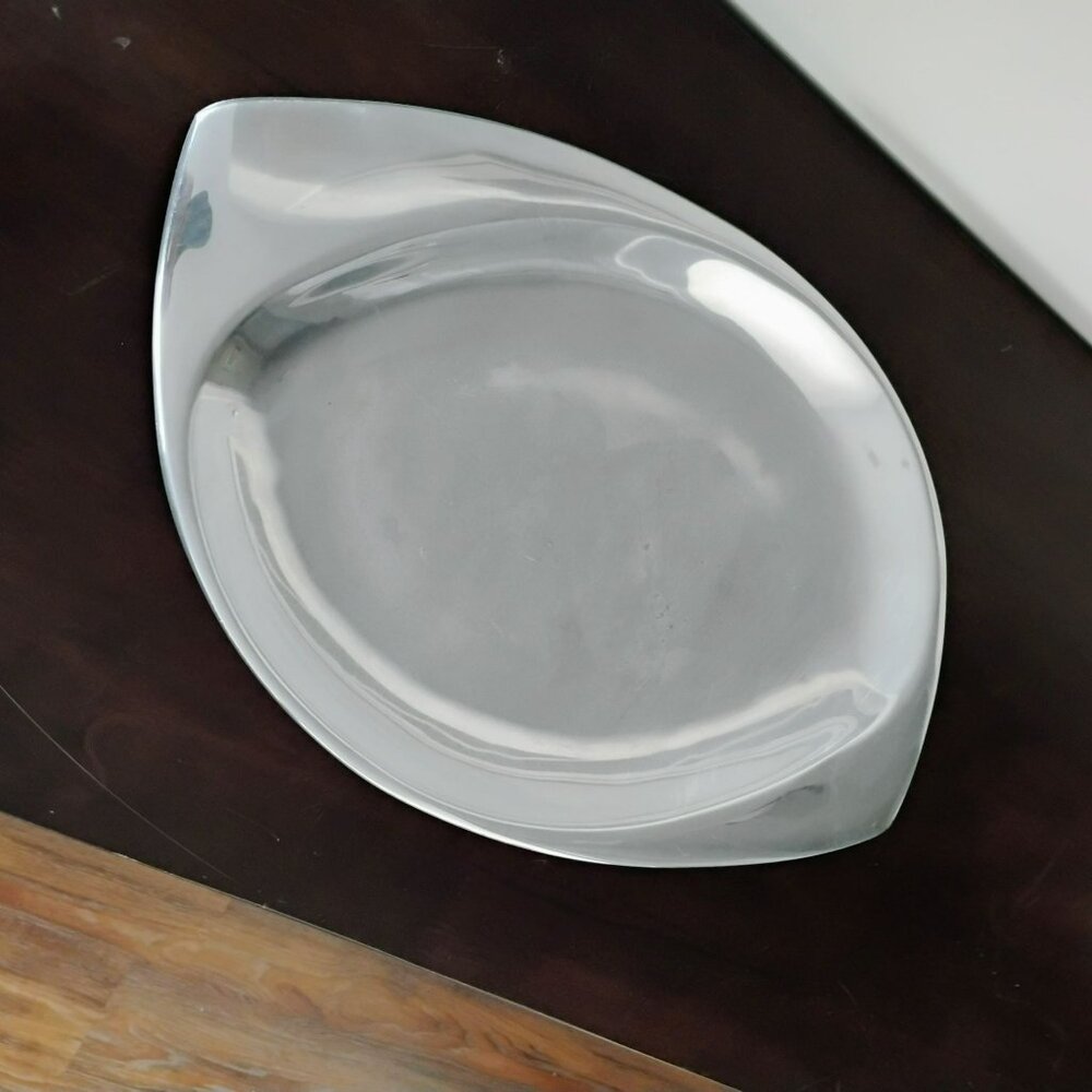 Vintage Nambe Tray 692 Silver Alloy Metal Serving Platter 17" Large 1999 Polishe